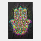 Hamsa Fatma Hand Psychedelic Art Geschirrtuch (Vertikal)