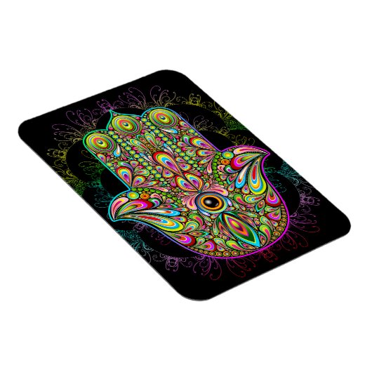 Hamsa Fatma Hand Psychedelic Art Magnet (Rechte Seite)