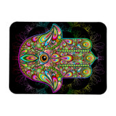 Hamsa Fatma Hand Psychedelic Art Magnet (Horizontal)