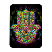 Hamsa Fatma Hand Psychedelic Art Magnet (Vertikal)