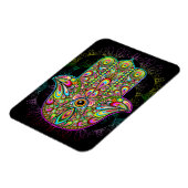 Hamsa Fatma Hand Psychedelic Art Magnet (Linke Seite)