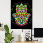 Hamsa Fatma Hand Psychedelic Art Poster (Heimbüro)