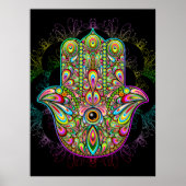 Hamsa Fatma Hand Psychedelic Art Poster (Vorne)
