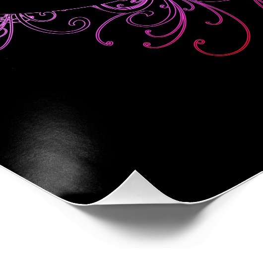 Hamsa Fatma Hand Psychedelic Art Poster (Ecke)