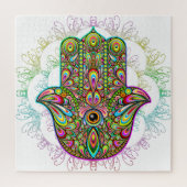Hamsa Fatma Hand Psychedelic Art Puzzle (Vertikal)