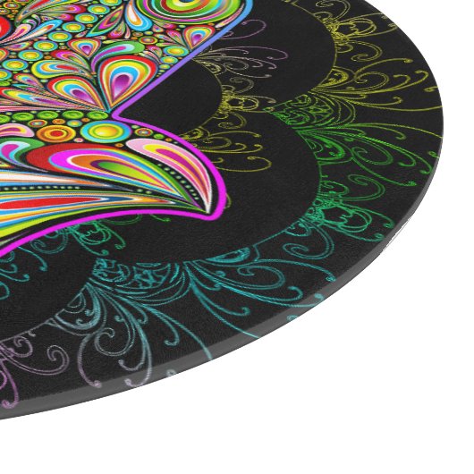 Hamsa Fatma Hand Psychedelic Art Schneidebrett (Ecke)