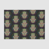 Hamsa Fatma Hand Psychedelic Art Seidenpapier (Vorderseite)