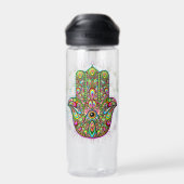 Hamsa Fatma Hand Psychedelic Art Trinkflasche (Rückseite)