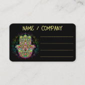 Hamsa Fatma Hand Psychedelic Art Visitenkarte (Vorderseite)