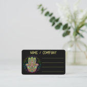 Hamsa Fatma Hand Psychedelic Art Visitenkarte (Stehend Vorderseite)