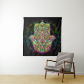 Hamsa Fatma Hand Psychedelic Art Wandteppich (Beispiel)