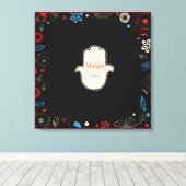 HAMSA HAND Bat Mitzvah Sign-In Memory Board Leinwanddruck (Insitu (Holzboden))