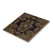Hamsa Hand Black and gold Ornament Fliese (Seite)