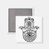 Hamsa Hand Black und White Magnet (Vorderseite/Rückseite)