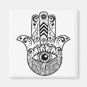 Hamsa Hand Black und White Magnet (Vorne)