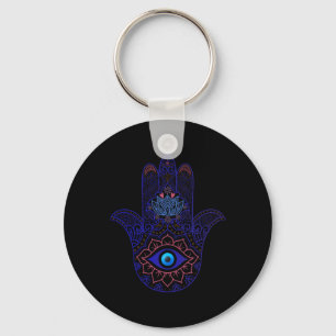 Hamsa-Hand Blaues Böser Blick Yoga - Spirituelles  Schlüsselanhänger