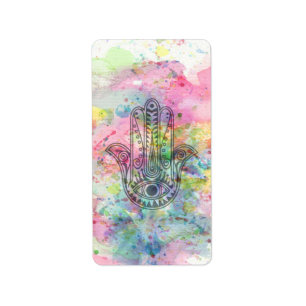 HAMSA Hand des Fatima-Symbols Adressaufkleber