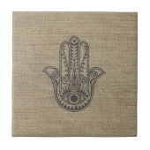 HAMSA Hand des Fatima-Symbols Amulet Fliese (Vorderseite)