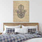 HAMSA Hand des Fatima-Symbols Amulet Leinwanddruck (Insitu (Schlafzimmer))