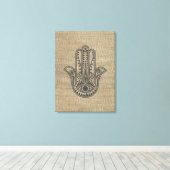 HAMSA Hand des Fatima-Symbols Amulet Leinwanddruck (Insitu (Holzboden))
