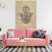 HAMSA Hand des Fatima-Symbols Amulet Leinwanddruck (Insitu (Wohnzimmer))