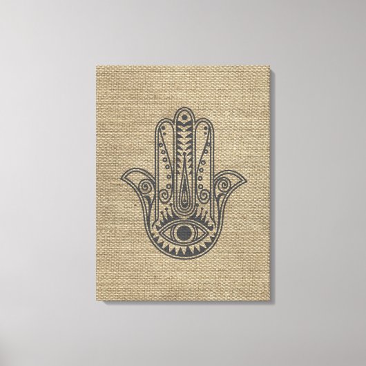HAMSA Hand des Fatima-Symbols Amulet Leinwanddruck (Vorderseite)