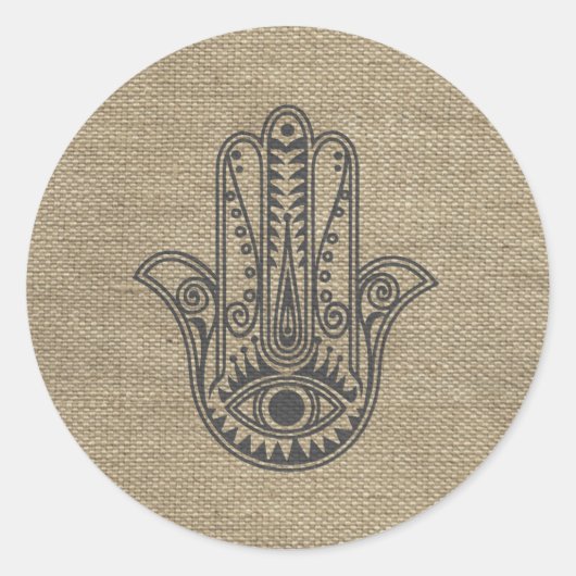 HAMSA Hand des Fatima-Symbols Amulet Runder Aufkleber (Vorderseite)