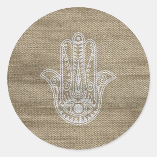 HAMSA Hand des Fatima-Symbols Amulet Runder Aufkleber (Vorderseite)