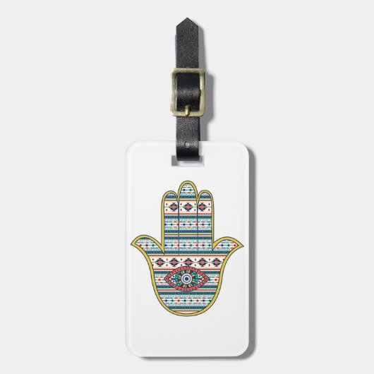 HAMSA Hand des Fatima-Symbols Gepäckanhänger (Vorderseite vertikal)