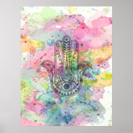 HAMSA Hand des Fatima-Symbols Poster