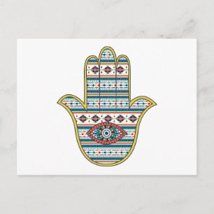 HAMSA Hand des Fatima-Symbols Postkarte