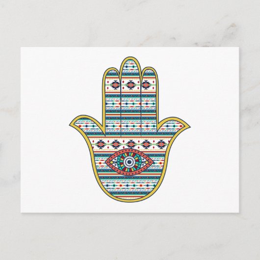 HAMSA Hand des Fatima-Symbols Postkarte (Vorderseite)