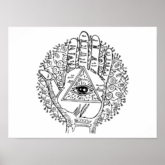 Hamsa Hand Evil Eye Aduloring Poster (Vorne)