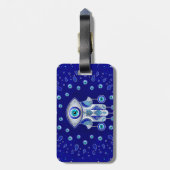 Hamsa Hand-Evil Eye Amulet Gepäckanhänger (Rückseite vertikal)