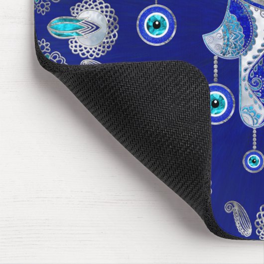 Hamsa Hand-Evil Eye Amulet Ornament Mousepad (Ecke)