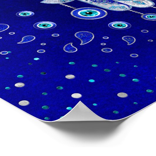 Hamsa Hand-Evil Eye Amulet Poster (Ecke)