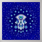 Hamsa Hand-Evil Eye Amulet Poster (Vorne)