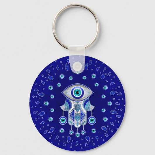 Hamsa Hand-Evil Eye Amulet Schlüsselanhänger (Vorderseite)