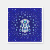 Hamsa Hand-Evil Eye Amulet Serviette (Vorderseite)