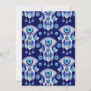 Hamsa Hand - Evil Eye Pattern Feiertagskarte
