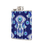Hamsa Hand-Evil Eye Pattern Flachmann (Links)