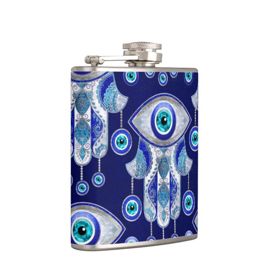 Hamsa Hand-Evil Eye Pattern Flachmann (Rechts)