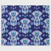 Hamsa Hand-Evil Eye Pattern Geschenkpapier (Flach)