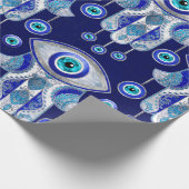 Hamsa Hand-Evil Eye Pattern Geschenkpapier (Ecke)