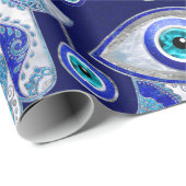 Hamsa Hand-Evil Eye Pattern Geschenkpapier (Rolleneckpunkt)