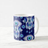 Hamsa Hand-Evil Eye Pattern Kaffeetasse (VorderseiteRechts)