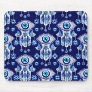 Hamsa Hand-Evil Eye Pattern Mousepad