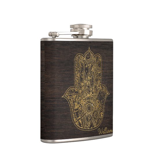 HAMSA Hand Fatima Symbol Amulet Design Flachmann (Rechts)