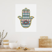 HAMSA Hand Fatima Symbol Amulet, Stamm Aztec Poster (Küche)