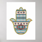 HAMSA Hand Fatima Symbol Amulet, Stamm Aztec Poster (Vorne)